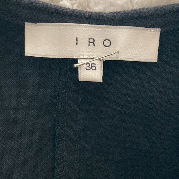 IRO Mini Sheath Dress Zip V Neck Sz 36 Stretch Linen Blend - Picture 3 of 3